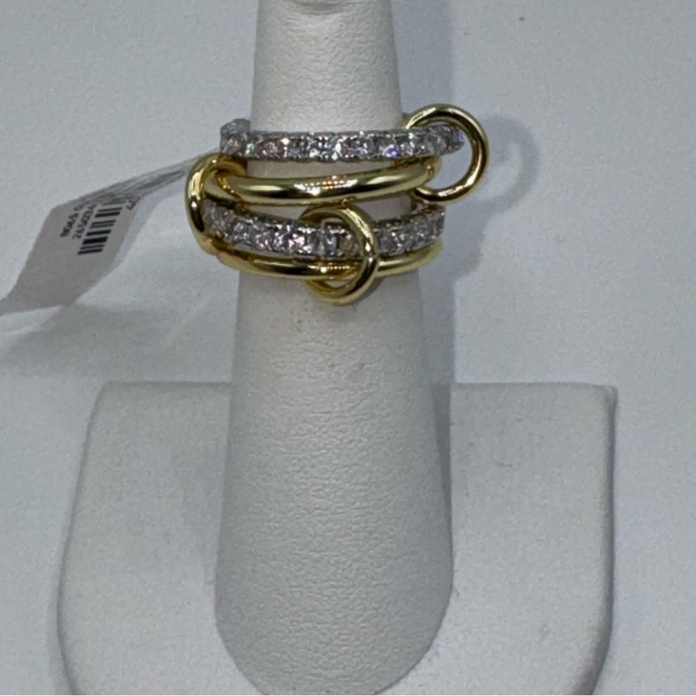 18k Interlocked Stacking Ring - image 5